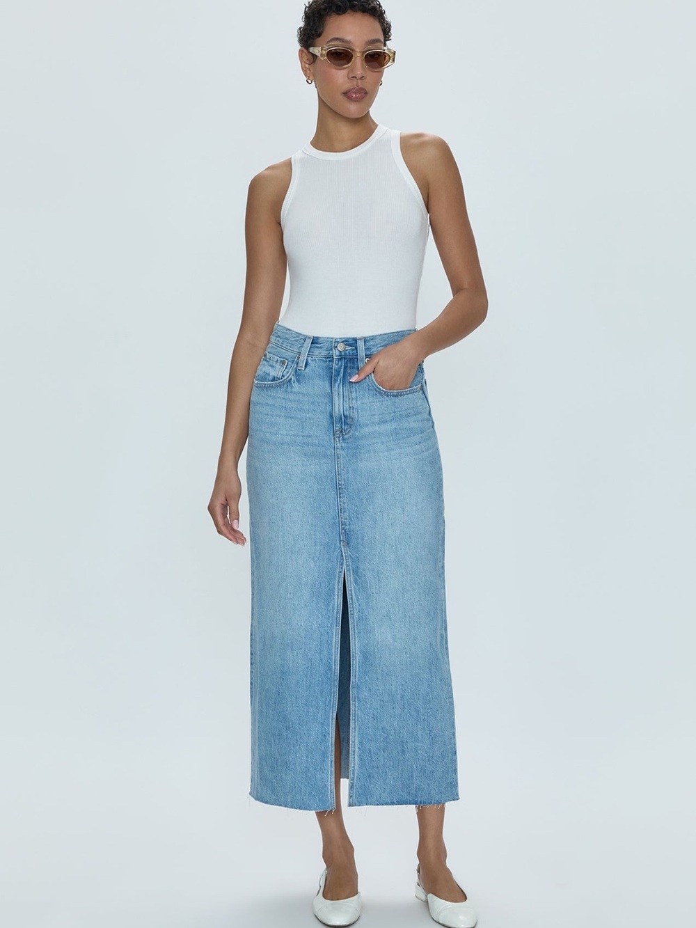 BRAND NEW Pistola Alice Midi Denim Skirt